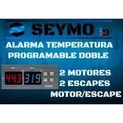 Doppelter programmierbarer Temperaturalarm (zwei Auspuffe) oder (Auspuff und Motor) oder (zwei Motoren)